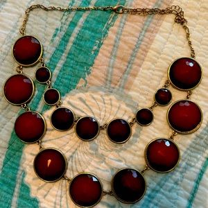 Burgundy vintage necklace